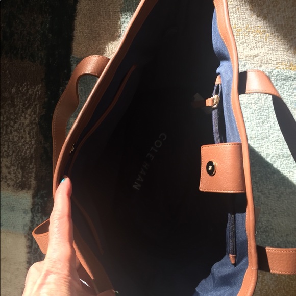 COLE HAAN Woven Detail Large Leather Tote - Picture 5 of 6